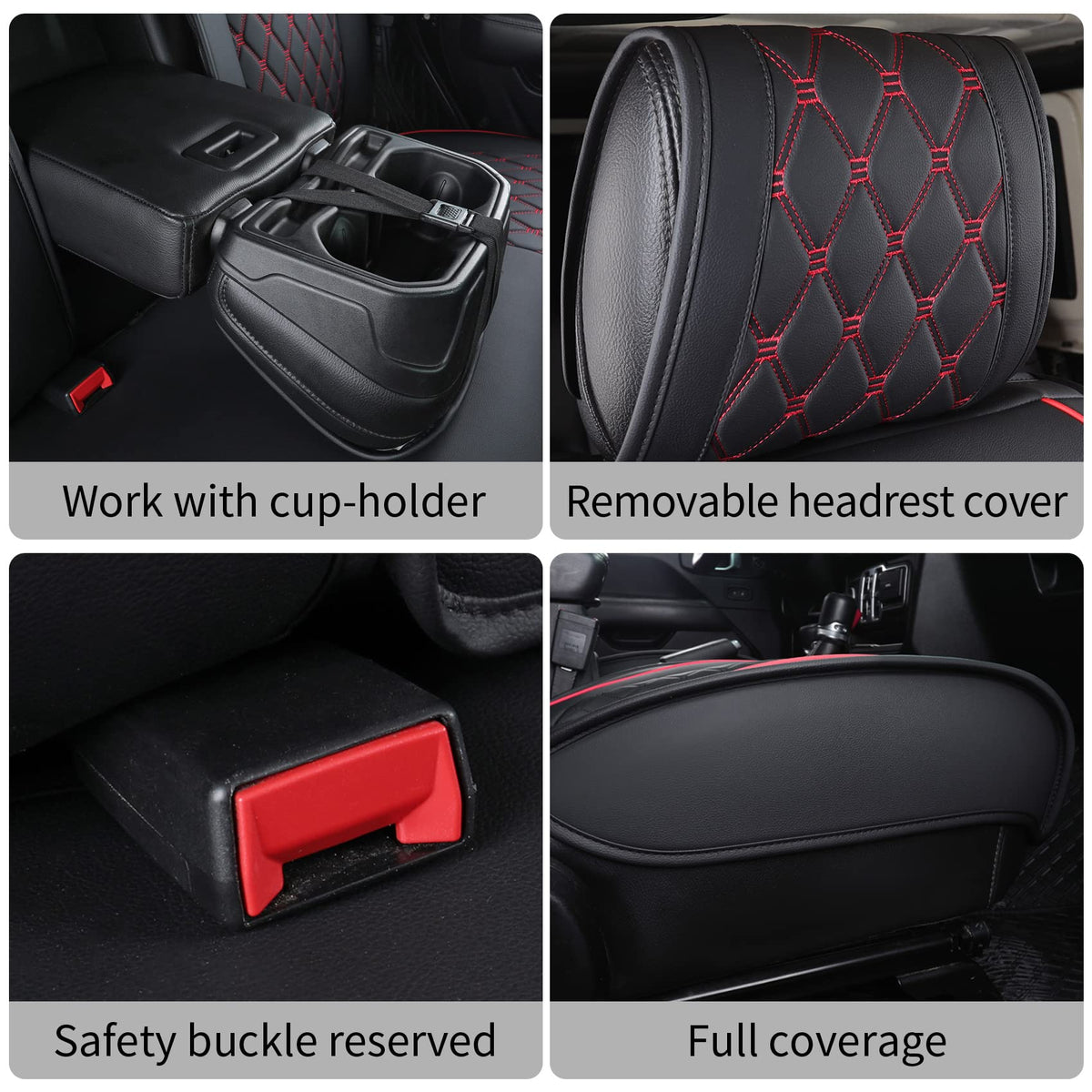 Jeep Wrangler JK JL 4-Door Seat Covers Full Set Q21065