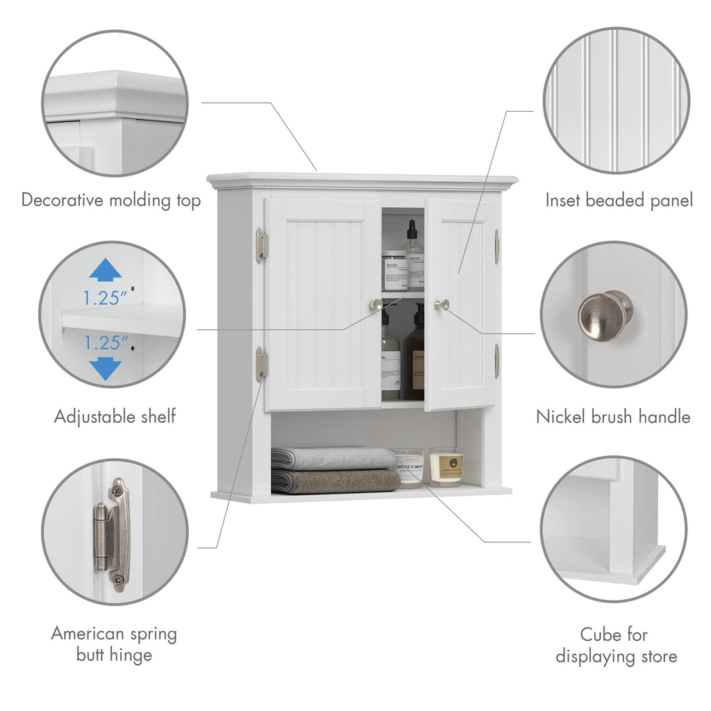 White Wall-Mounted Bathroom Cabinet V8344