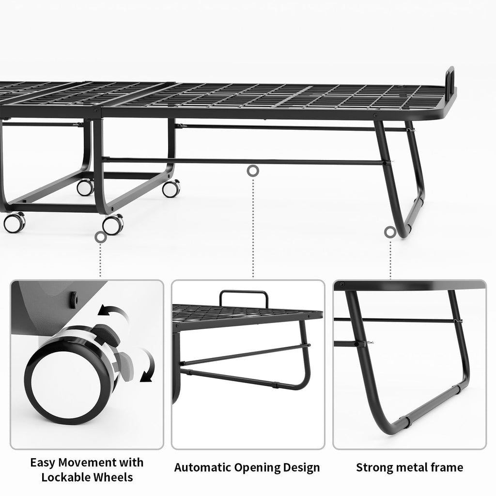 Folding Bed with Memory Foam Mattress E673070