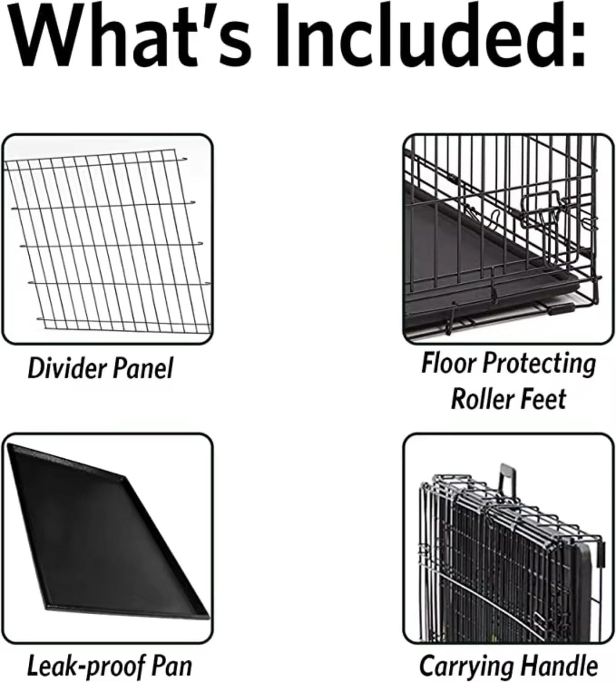 48 inch Portable Folding Dog Crate with Slide Out Tray D456379