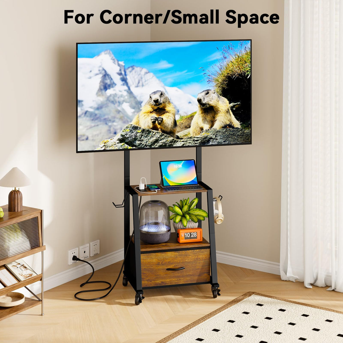 Rolling TV Stand on Wheels for 32-55 Inch TVs D3081