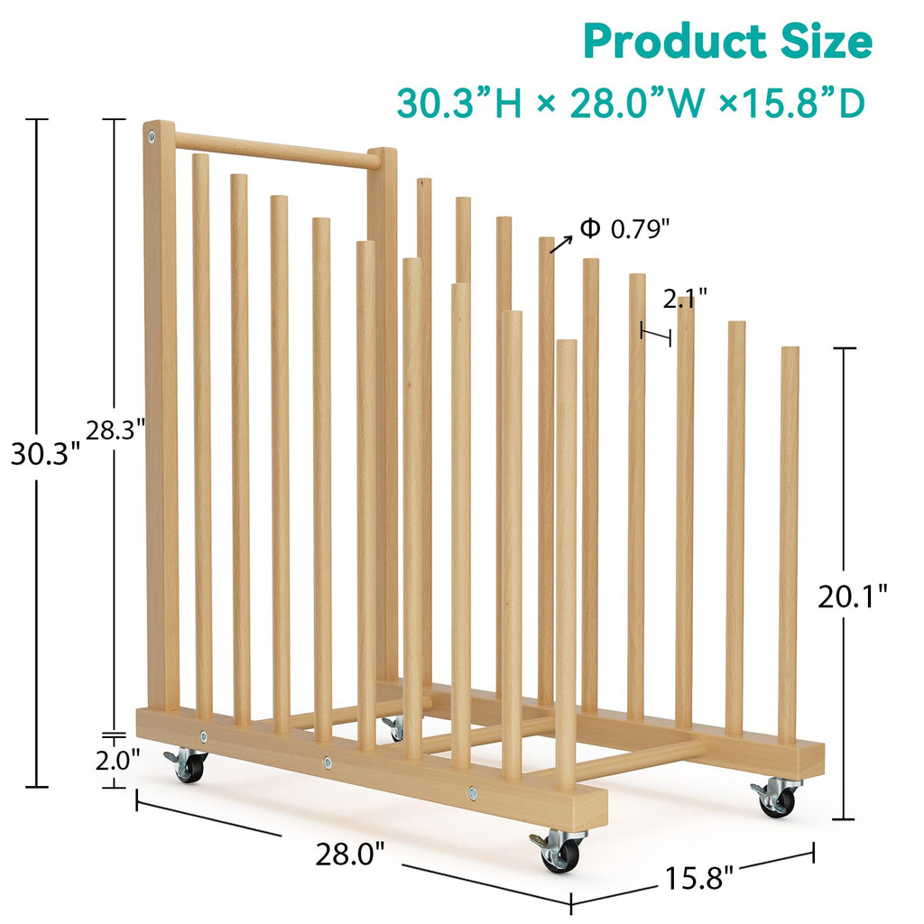 Art Canvas Storage Rack with Wheels and Handle D609