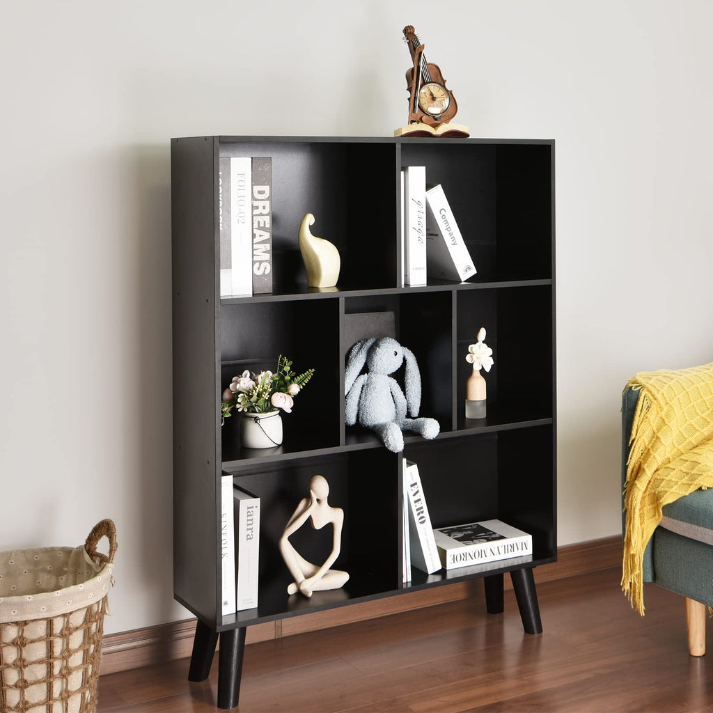 Black 3 Tier Wood Bookshelf P297
