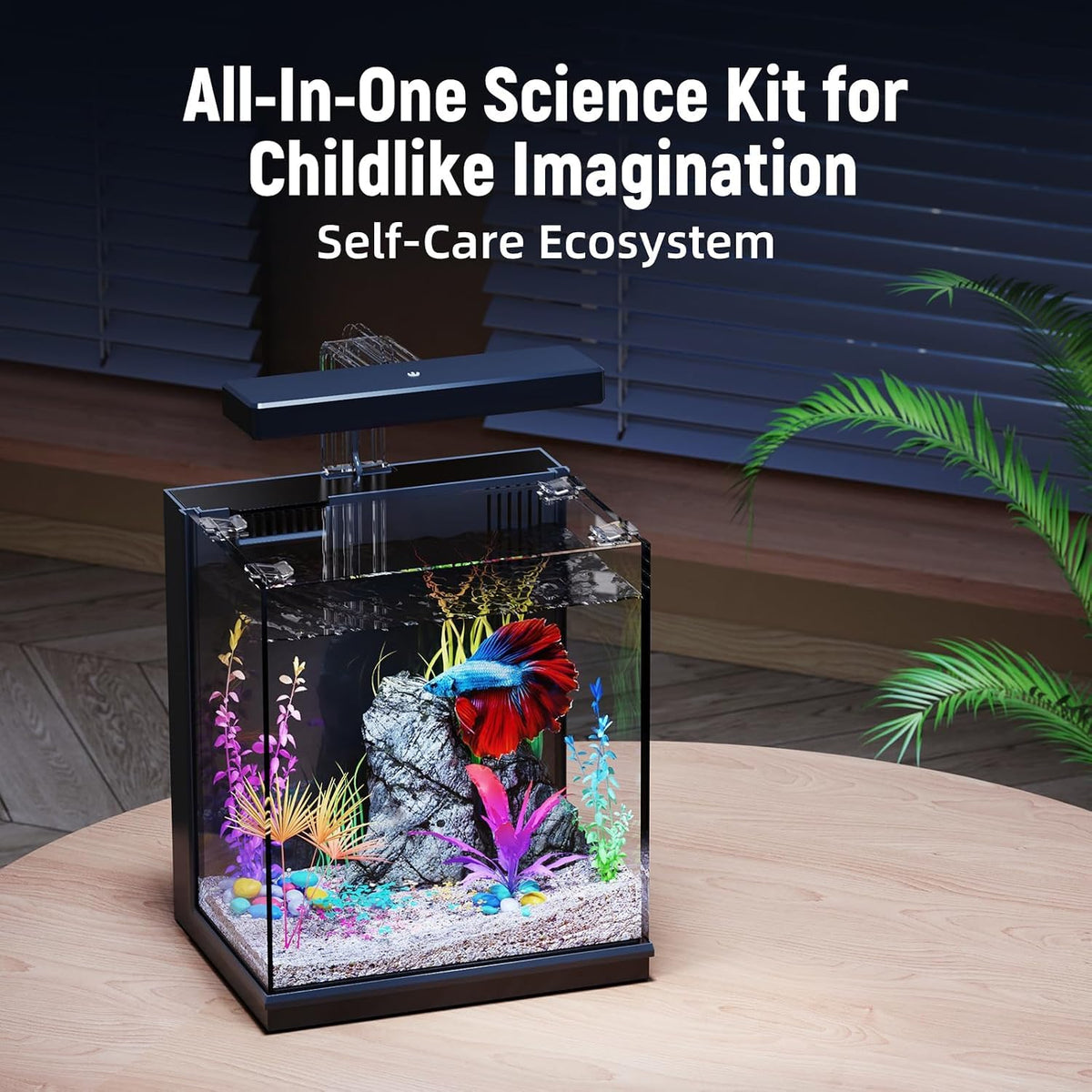 2 Gallon All-in-One Aquarium Kit with Filtration & LED Light Y38244