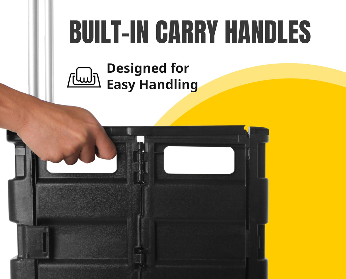Black Collapsible Rolling Folding Dolly Cart C283