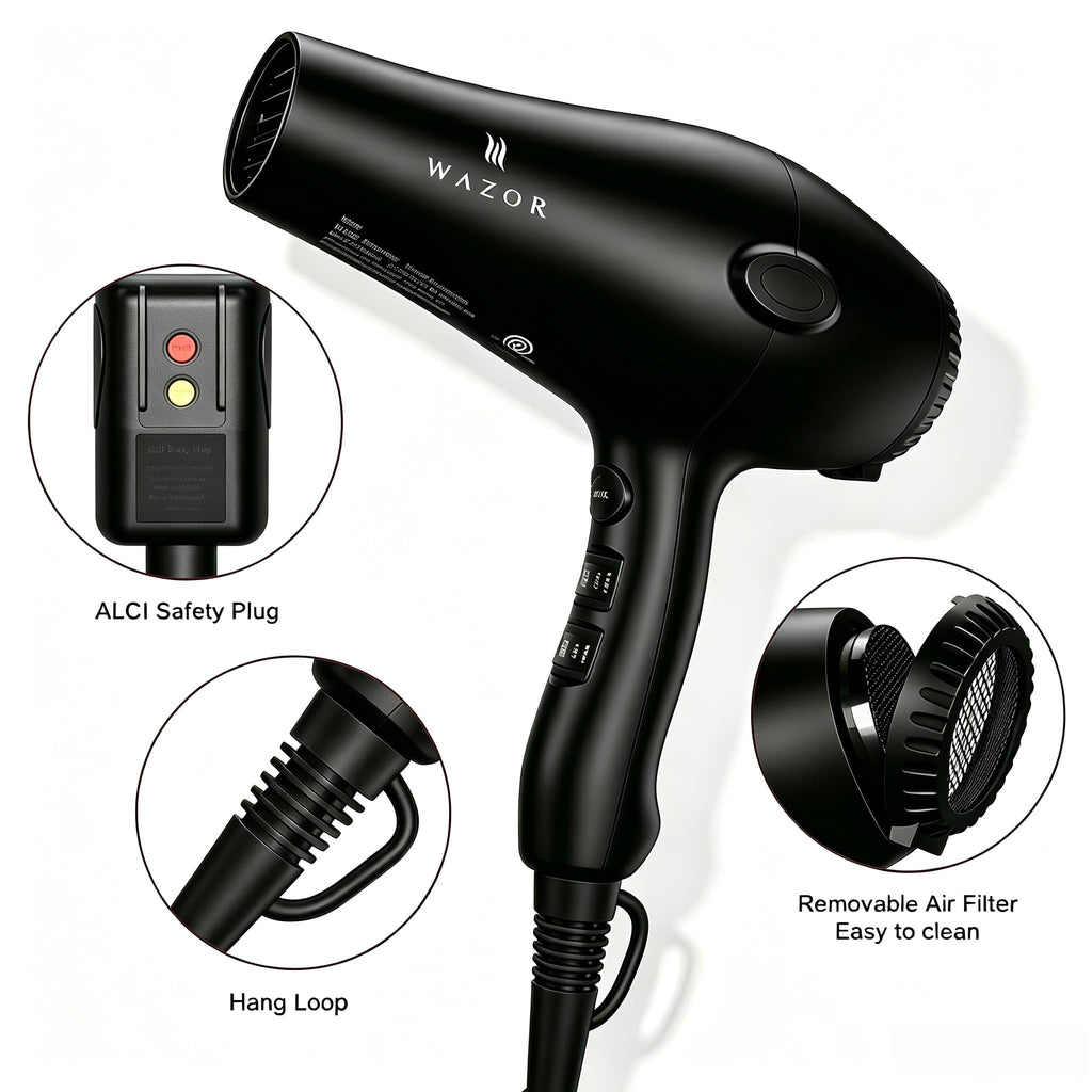 1875W Ionic Hair Dryer with Diffuser and Concentrator Q46559