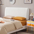 4.7" Upholstered Queen Size Headboard Teddy Velvet Beige N184
