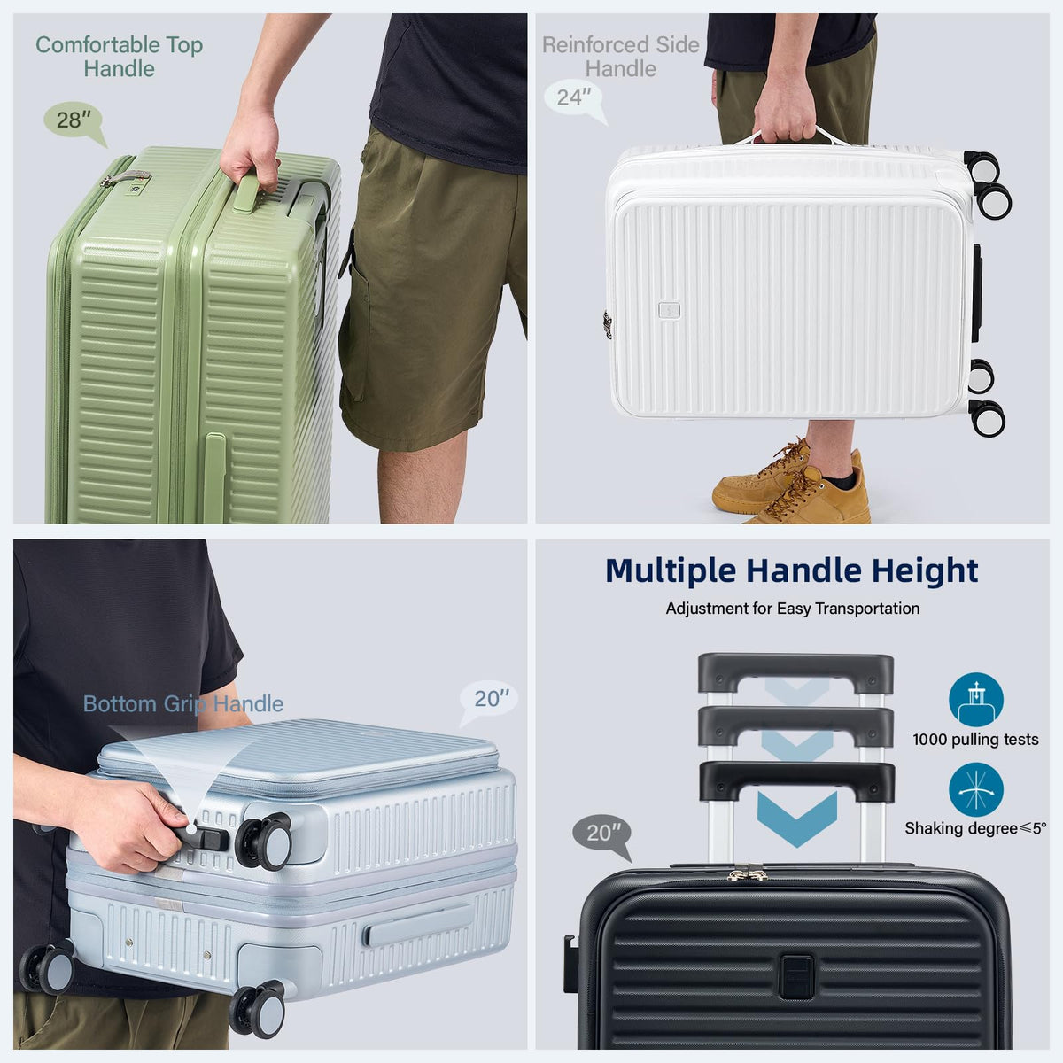 20 Inch White Hard Shell Carry on Luggage with Wheels K301624