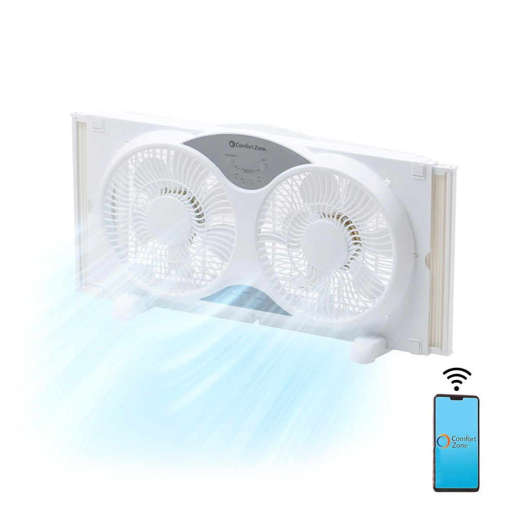 9-Inch Smart WiFi Twin Window Fan with App & Voice Control F4459