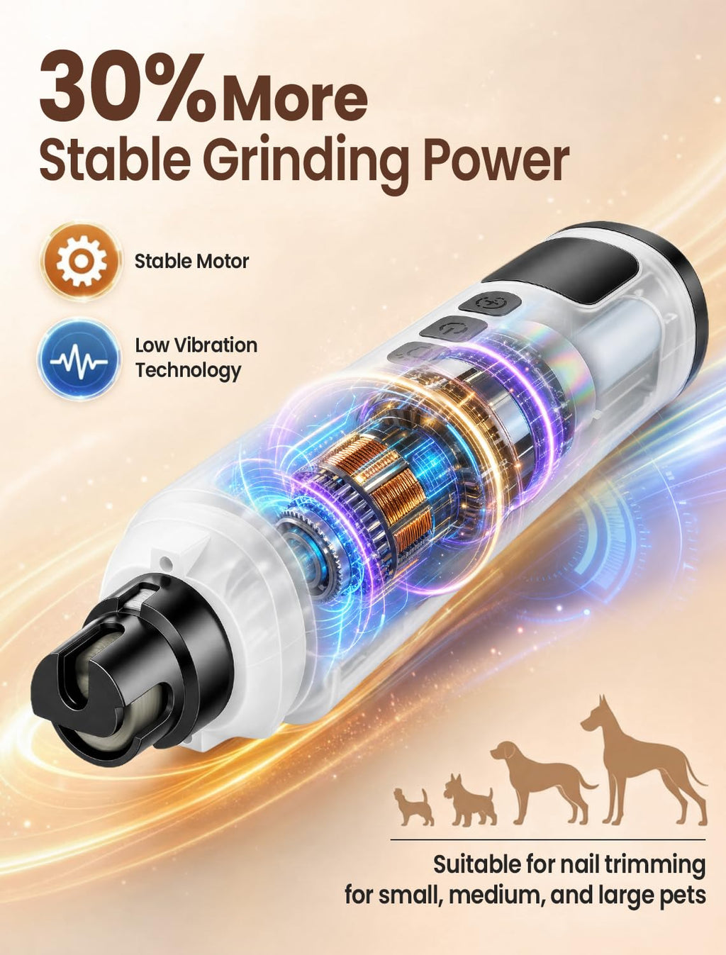 Quiet 6-Speed Electric Pet Nail Grinder C912373