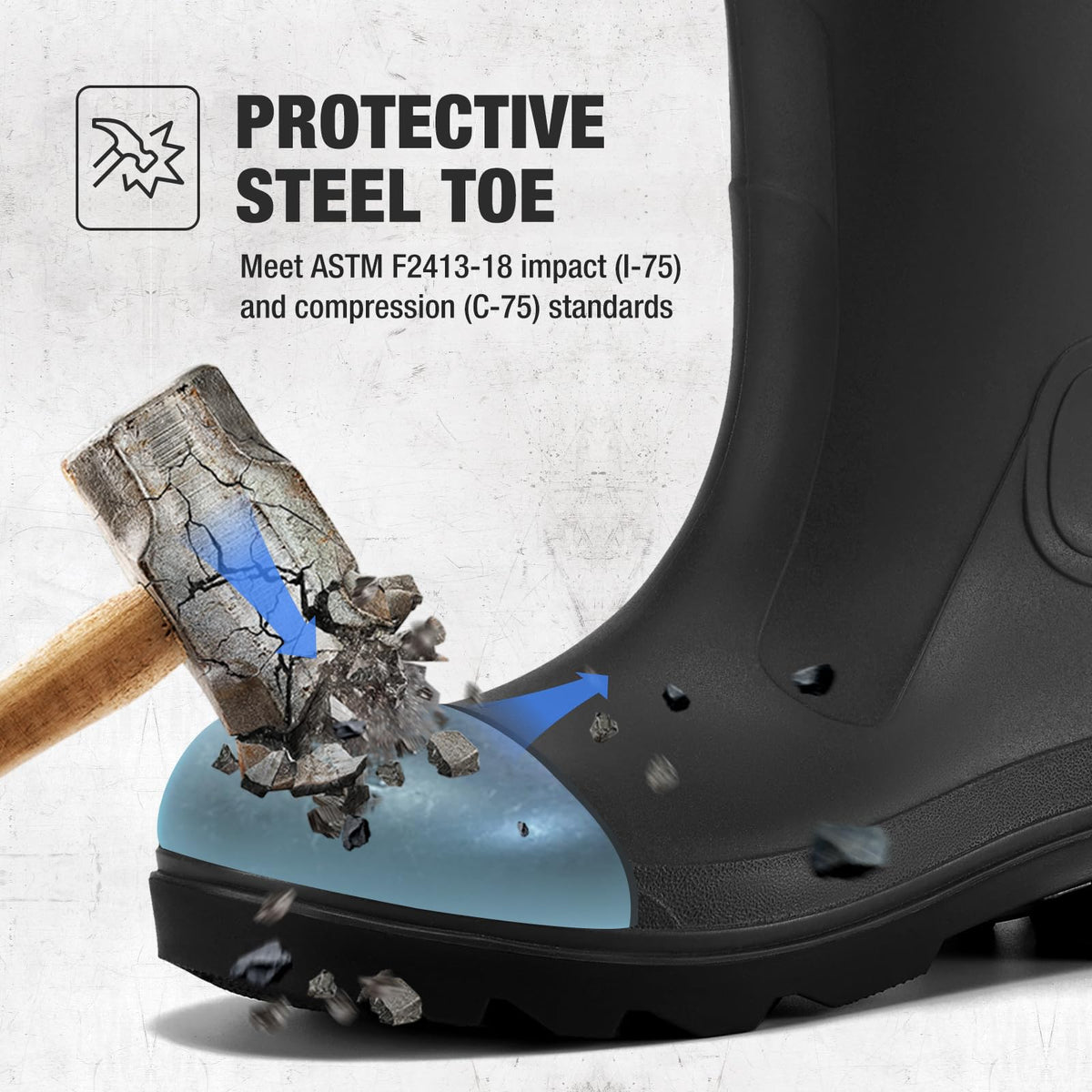 Men's Steel Toe Waterproof Rubber Boots T6014