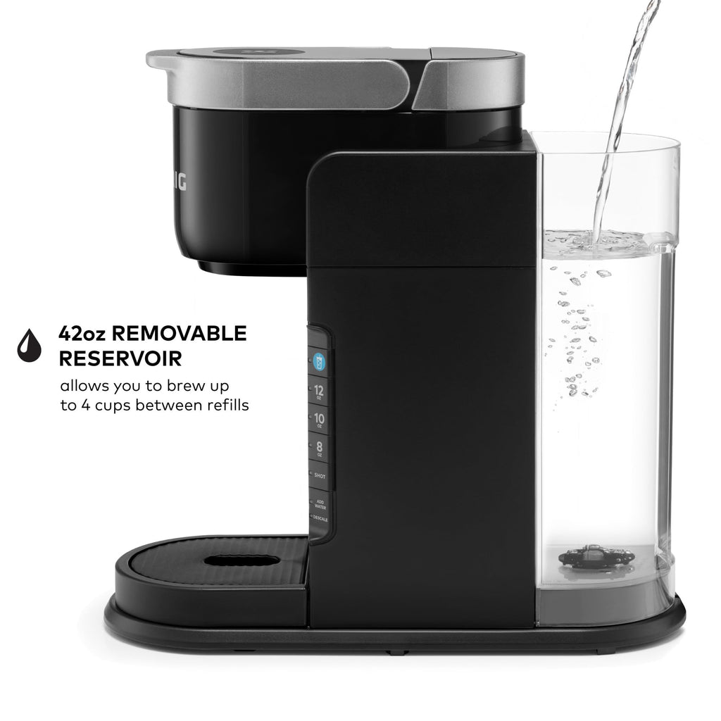Single Serve Coffee Maker and Frother, 3 Brew Sizes, Black B911