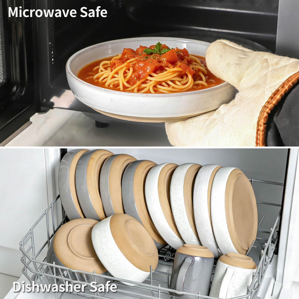 White Ceramic Pasta Bowls Set of 4, 26 oz Z1782