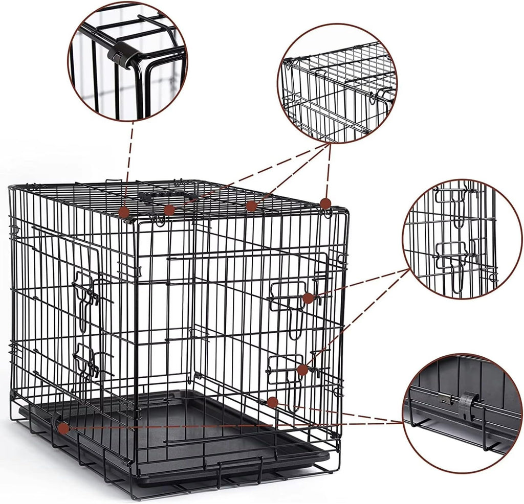 48 inch Portable Folding Dog Crate with Slide Out Tray D456379