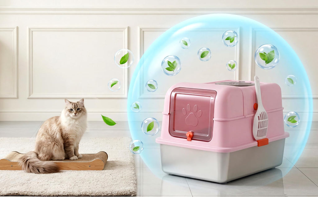 Fully Enclosed Stainless Steel Cat Litter Box with Lid Y8040
