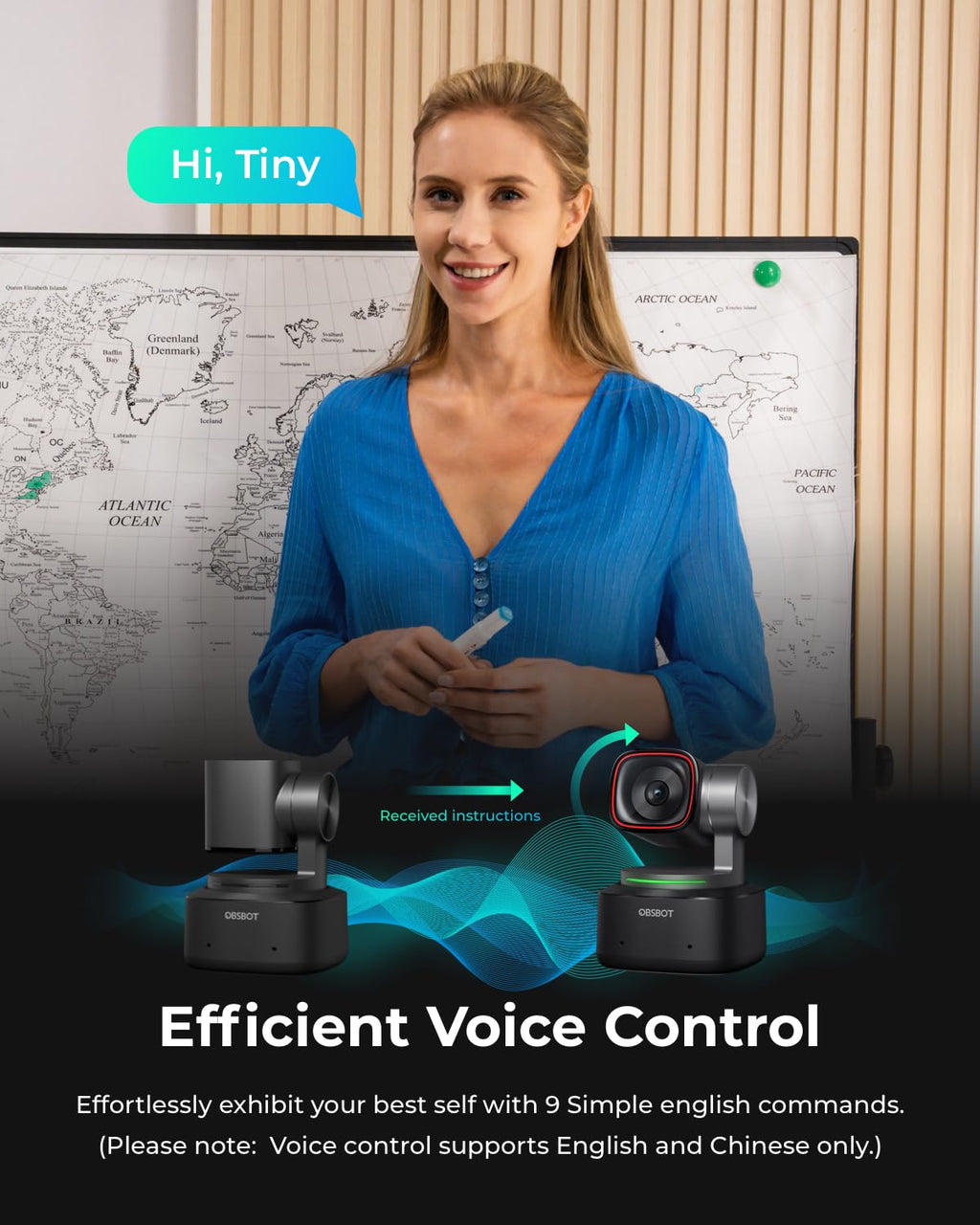 4K PTZ Webcam with Voice Control A527
