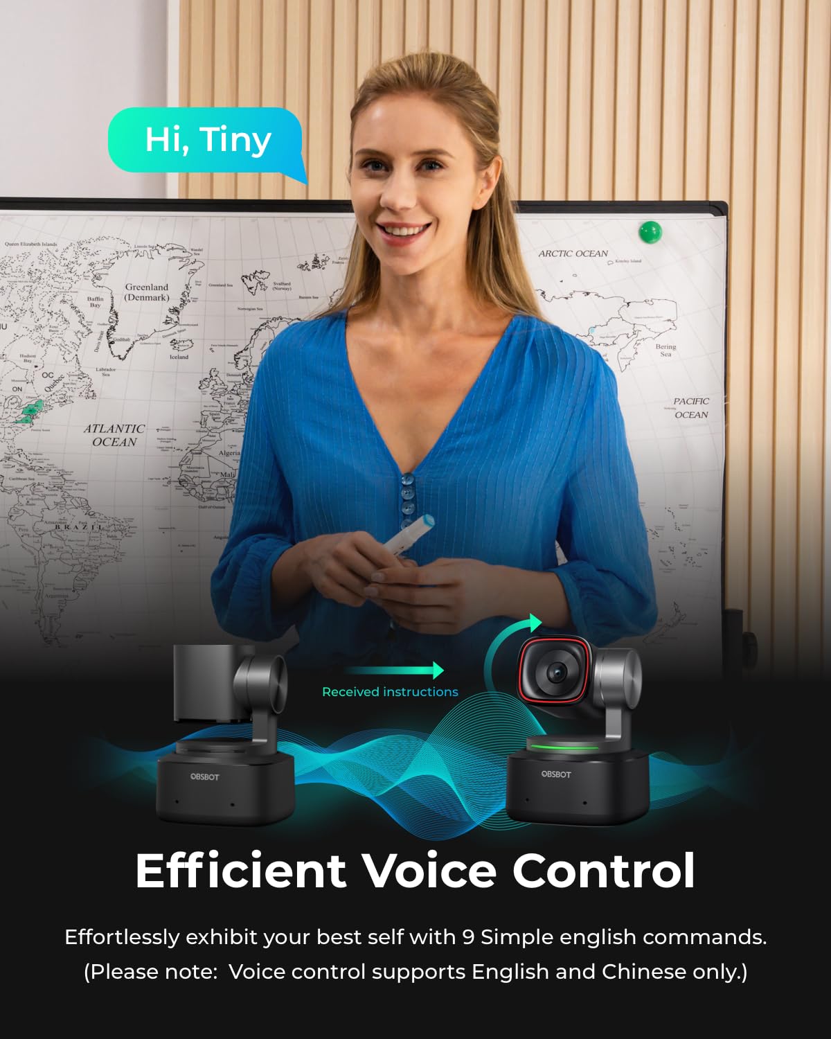4K PTZ Webcam with Voice Control A527