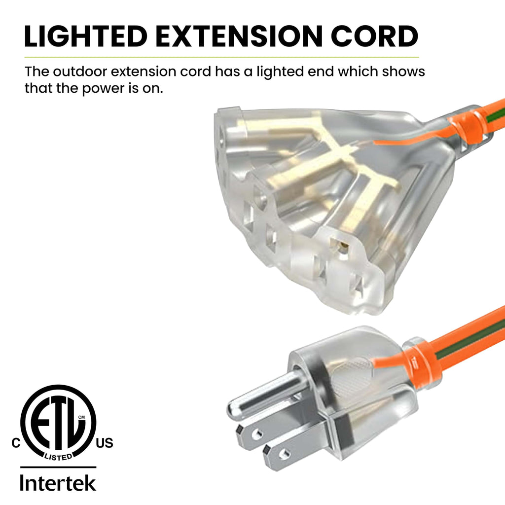 100ft Heavy Duty 3-Outlet Extension Cord F716
