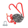 3/8" x 3' G80 V Bridle Towing Chain with J Hooks and Grab Hooks T4407