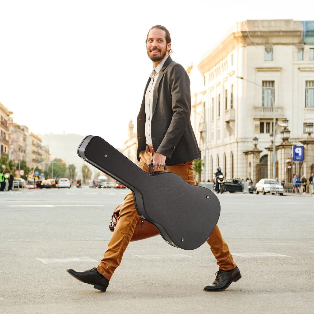 Black 43.31 in Gourd-Shaped Acoustic Guitar Hard Case V730