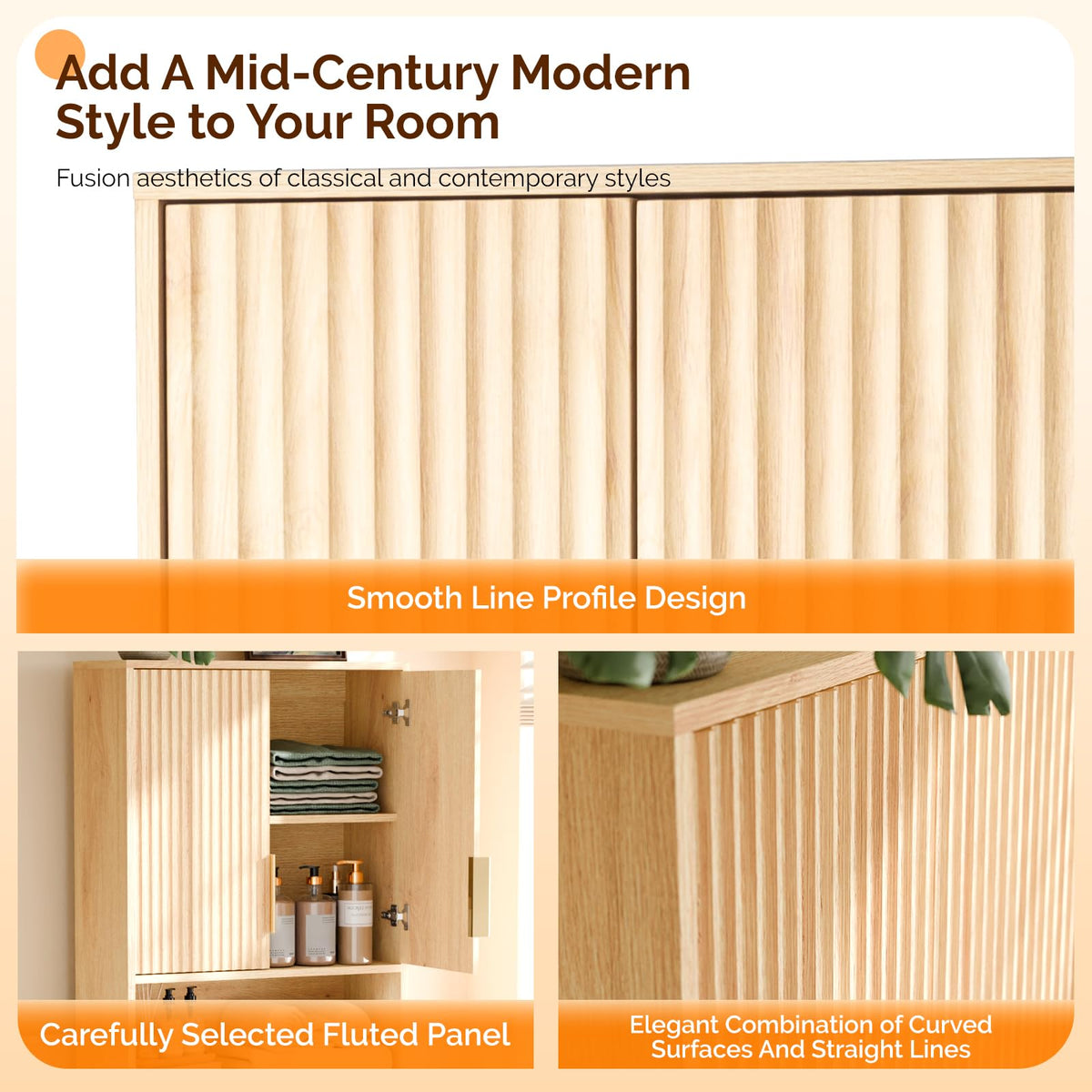 Over The Toilet Storage Cabinet with Adjustable Shelves Z10775