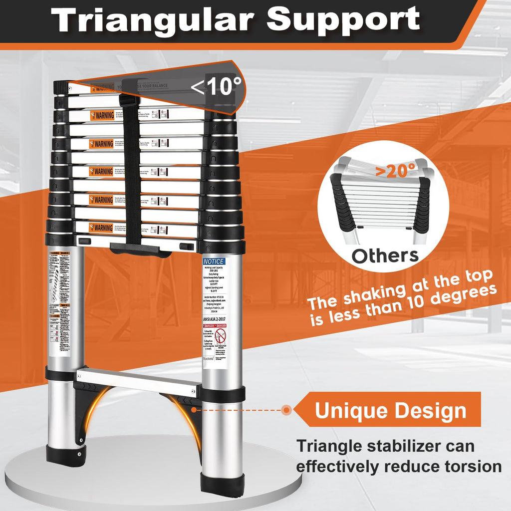 Telescoping Aluminum Ladder 10.5 FT 330lbs S857713