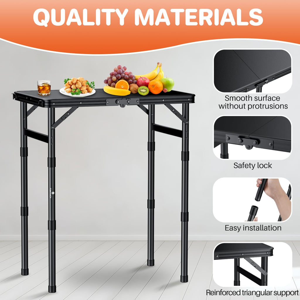 Waterproof Camping Tables with Plastic Tabletop J245