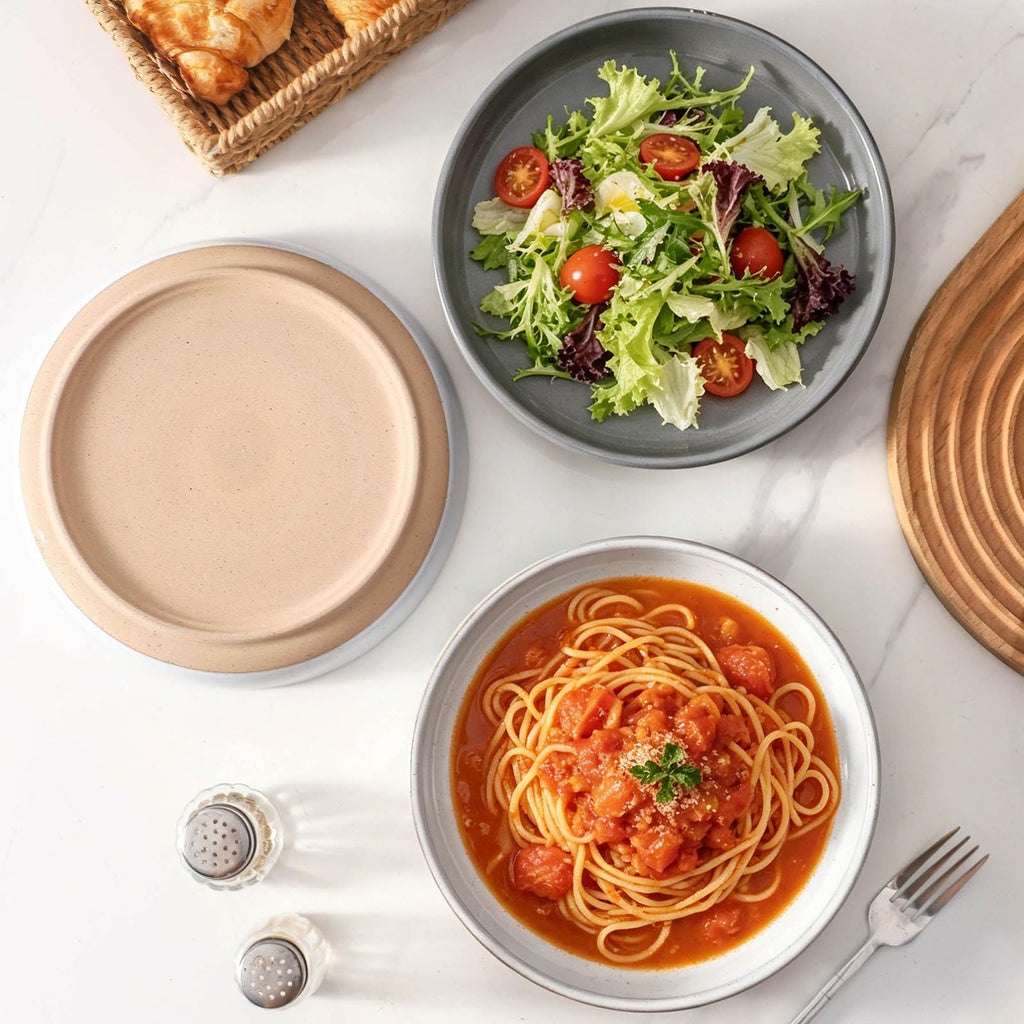 White Ceramic Pasta Bowls Set of 4, 26 oz Z1782