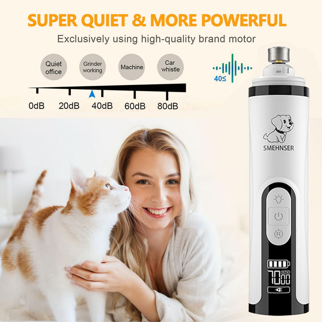 3-Speed Cordless Pet Nail Trimmer with 2 LED Light G617