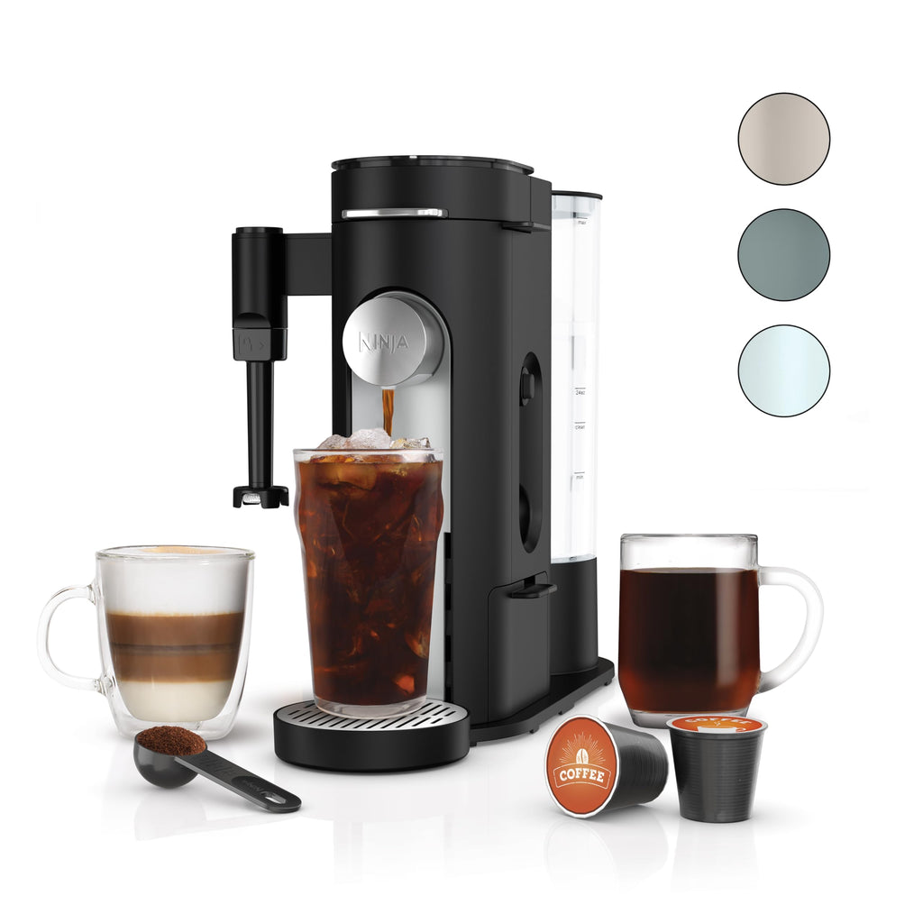 Single-Serve Coffee Maker with Milk Frother, Black D380959