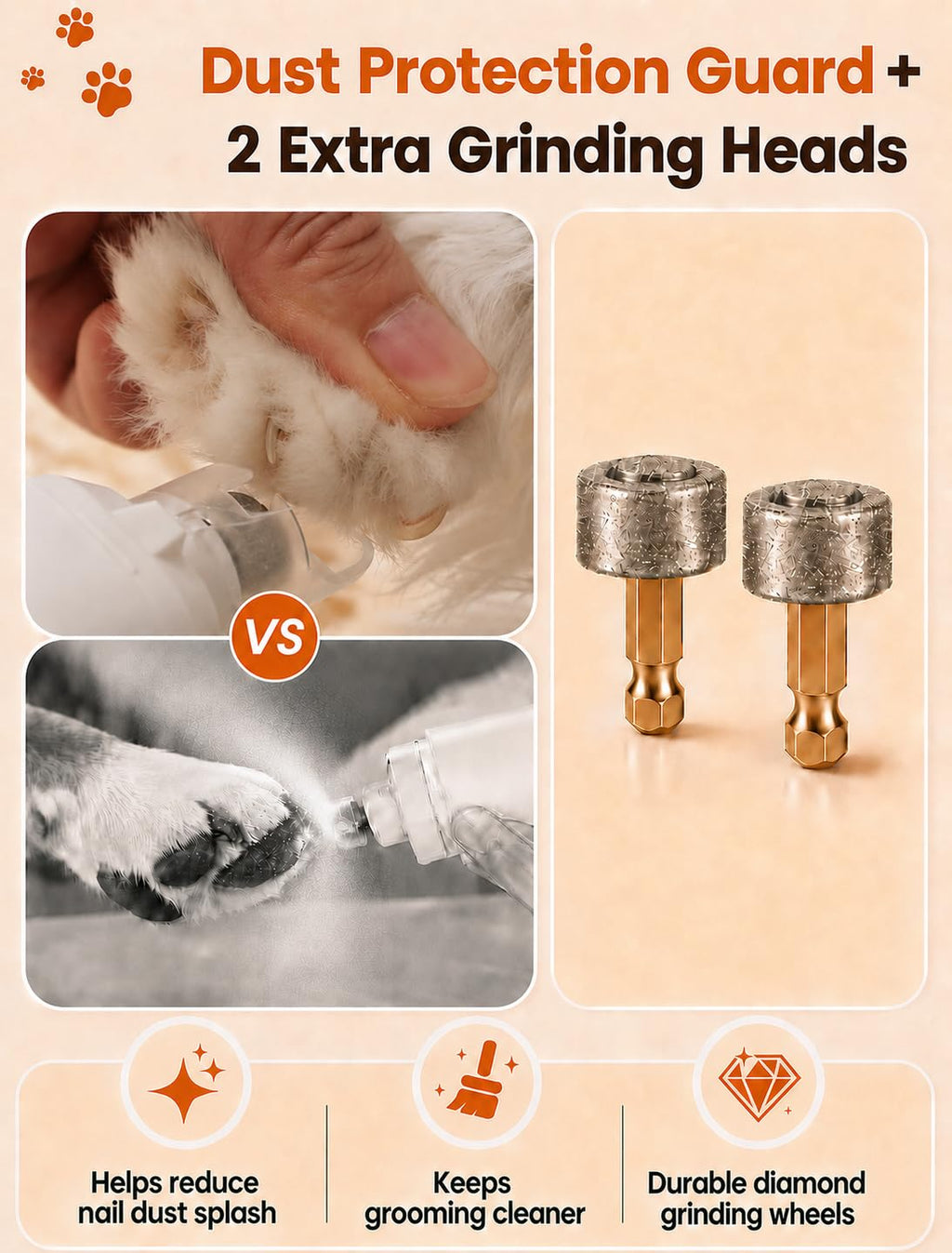 Quiet 6-Speed Electric Pet Nail Grinder C912373