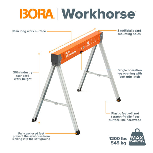 2 Pack Folding Heavy Duty Metal Sawhorse Y7700