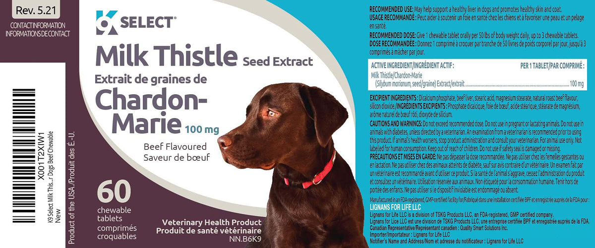 Milk Thistle Liver Support 60 Beef Chewable Tablets T408