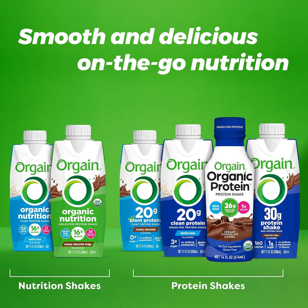 Organic Vegan Protein Shake Smooth Chocolate & Vanilla Bean 16g 11 Fl Oz X980020