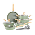 Non Stick Sage Green Cookware Set H32055