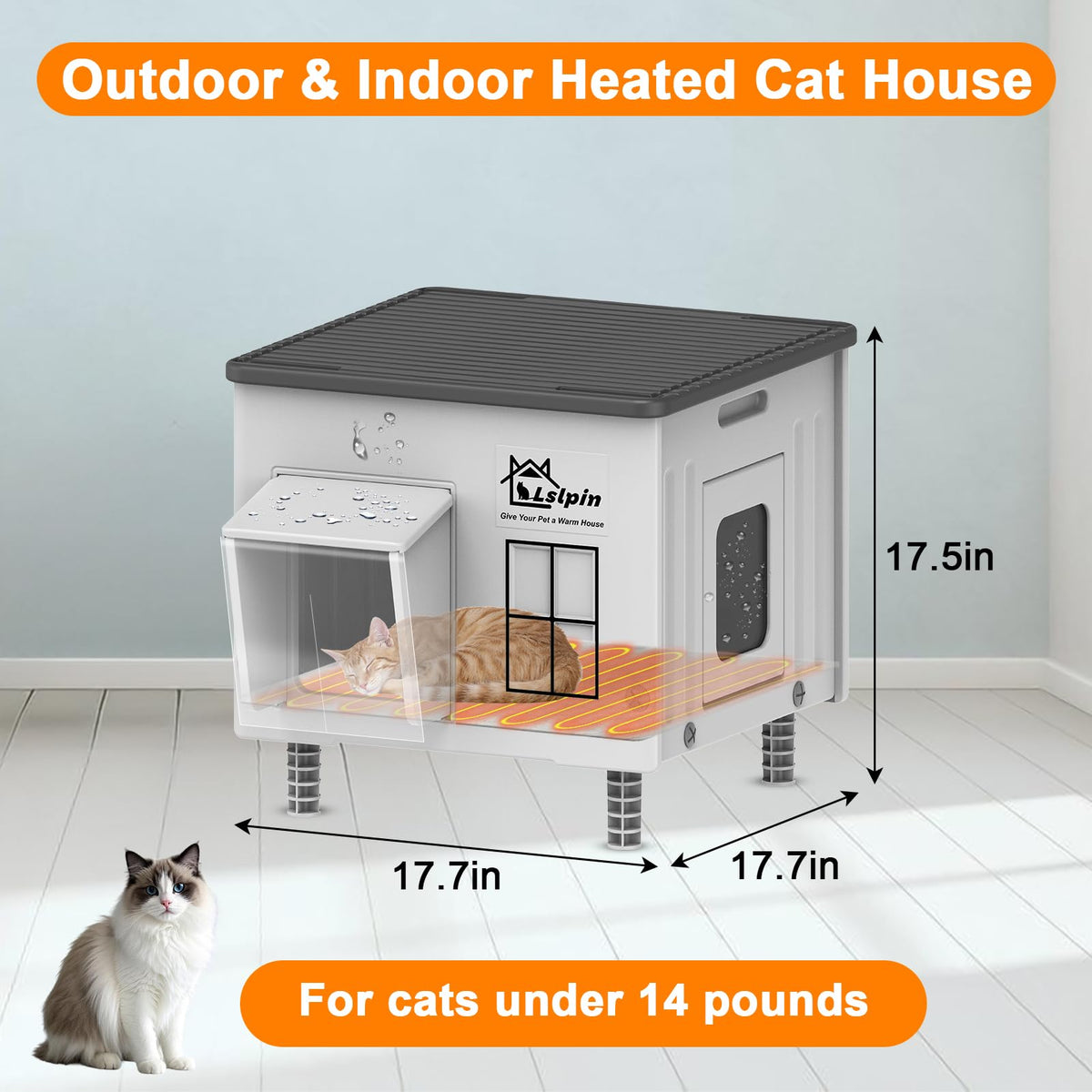 Heated Insulated Elevated Cat House M850