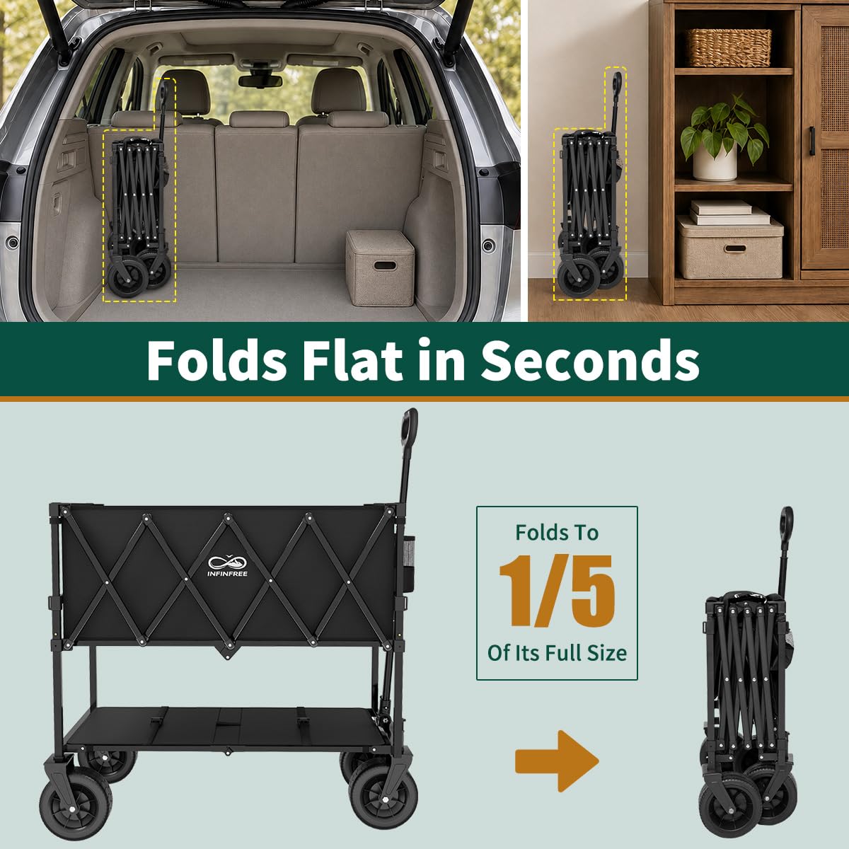400L Double Decker Folding Wagon Cart A593