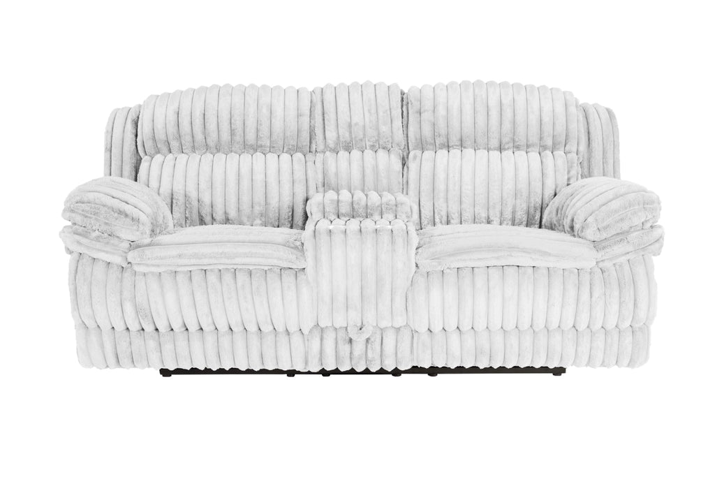 Light Gray Corduroy Manual Motion Loveseat G57475