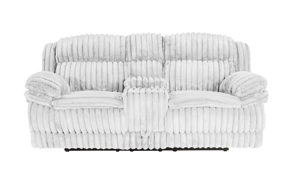 Light Gray Corduroy Manual Motion Loveseat G57475