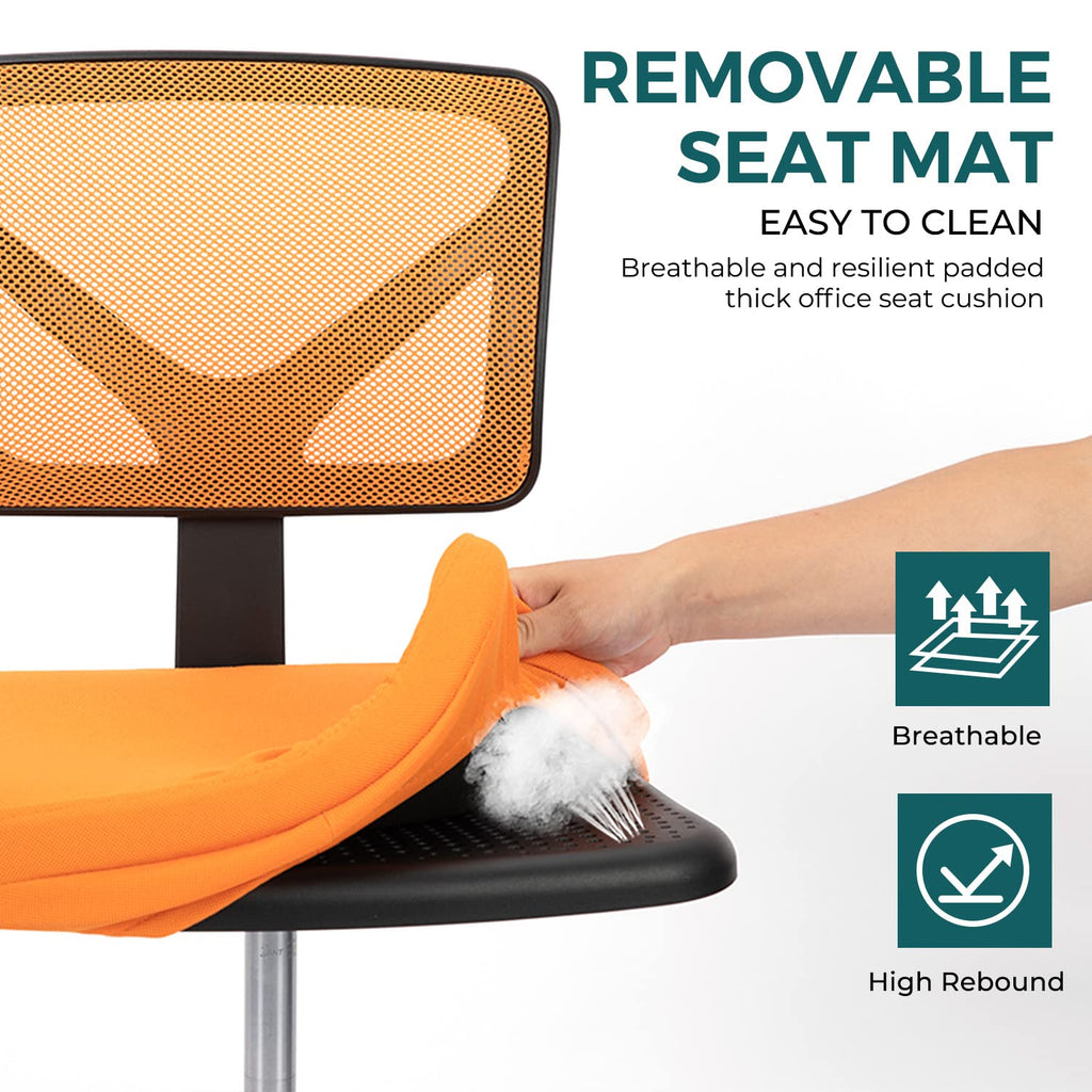 Orange Mesh Ergonomic Adjustable Swivel Rolling Office Chair A50505