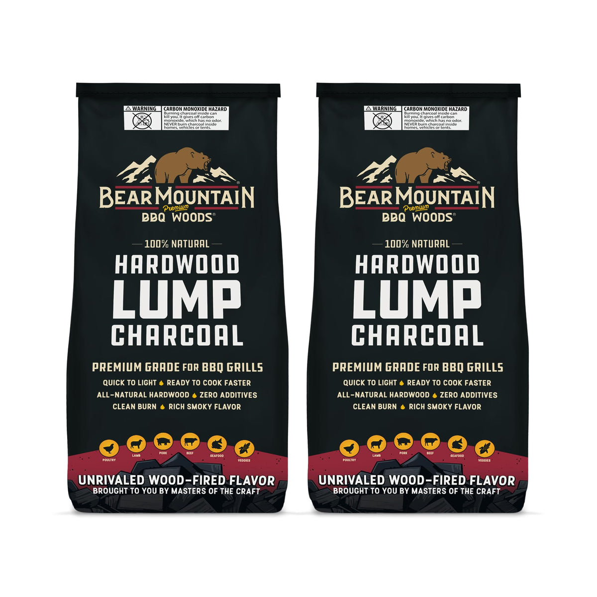 2 Pack Hardwood Lump Charcoal 8.8 Pounds E801