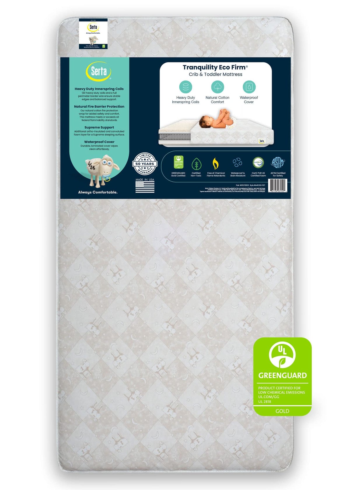 2-Stage Baby Crib and Toddler Mattress D723