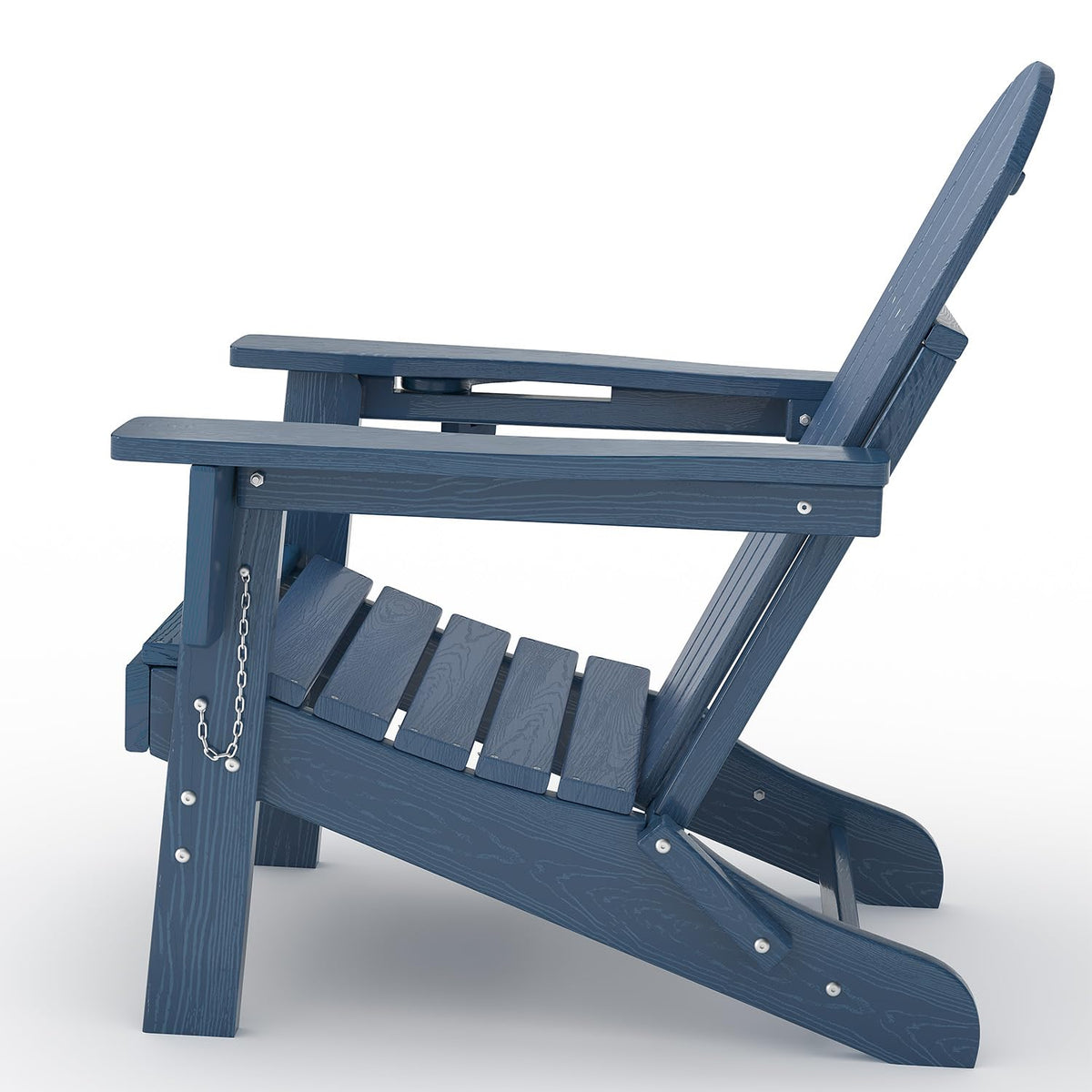 HDPE Folding Adirondack Chair Set of 2 with Side Table, Navy Blue N16216