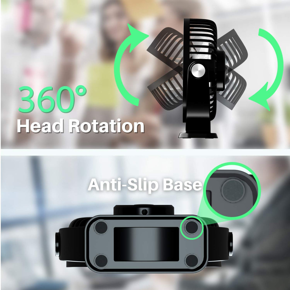 2 Pack USB Powered Mini Portable Desk Fan U172490