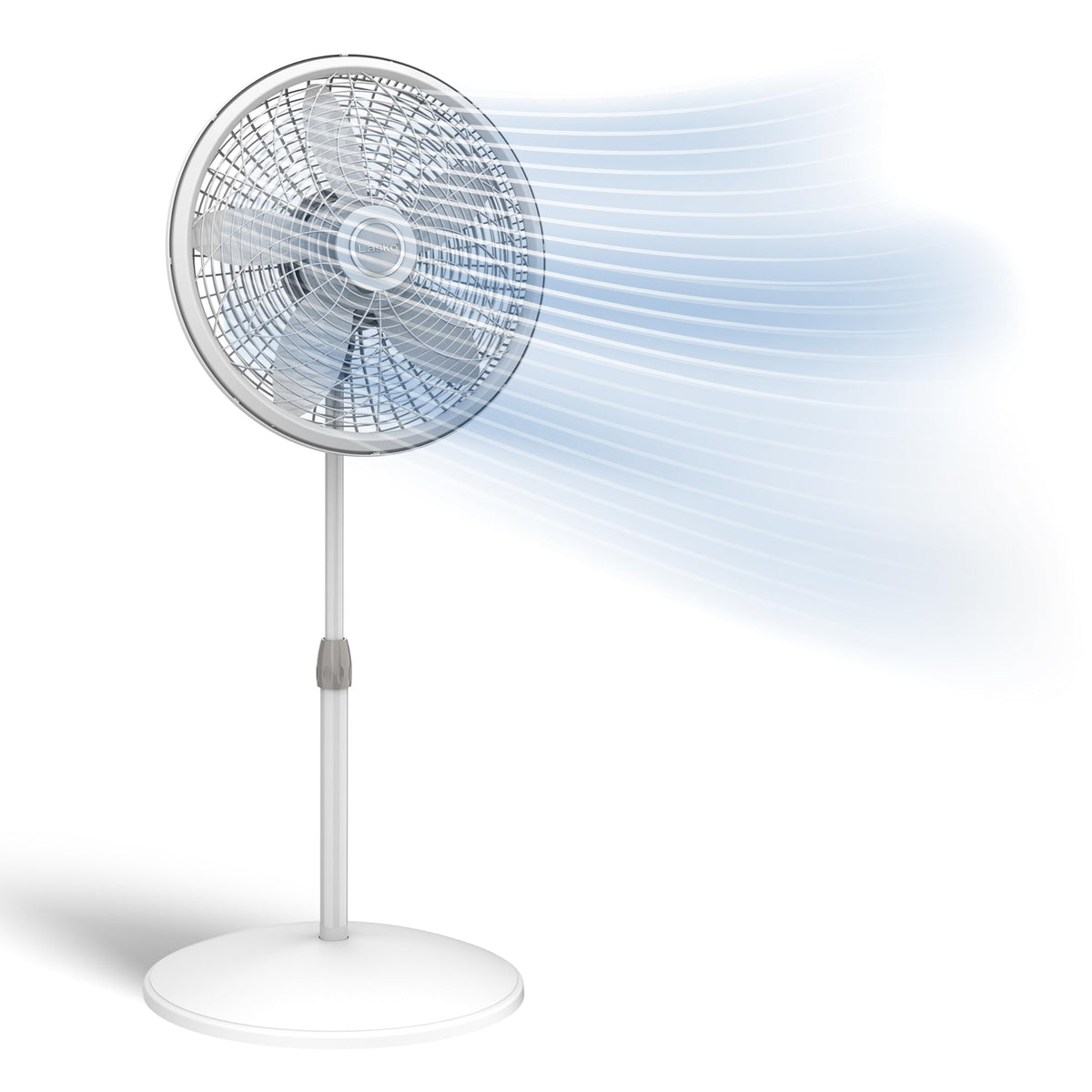 Oscillating Pedestal Fan with Adjustable Height and 3 Cooling Speeds, 18", White D555902