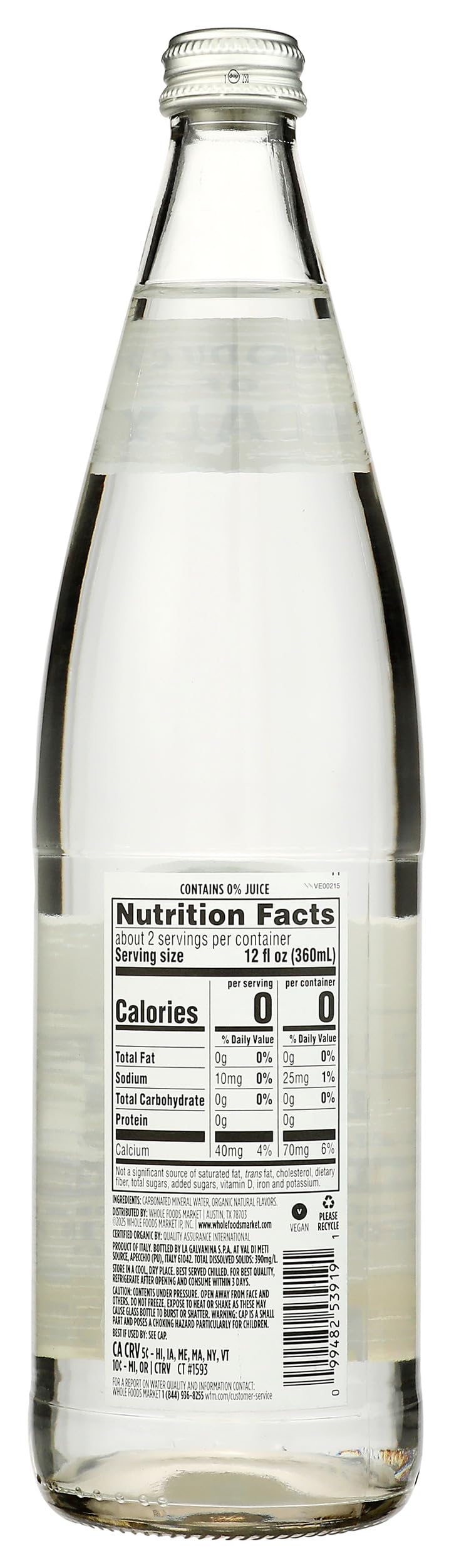 Organic Lemon Blueberry Italian Sparkling Mineral Water W2633