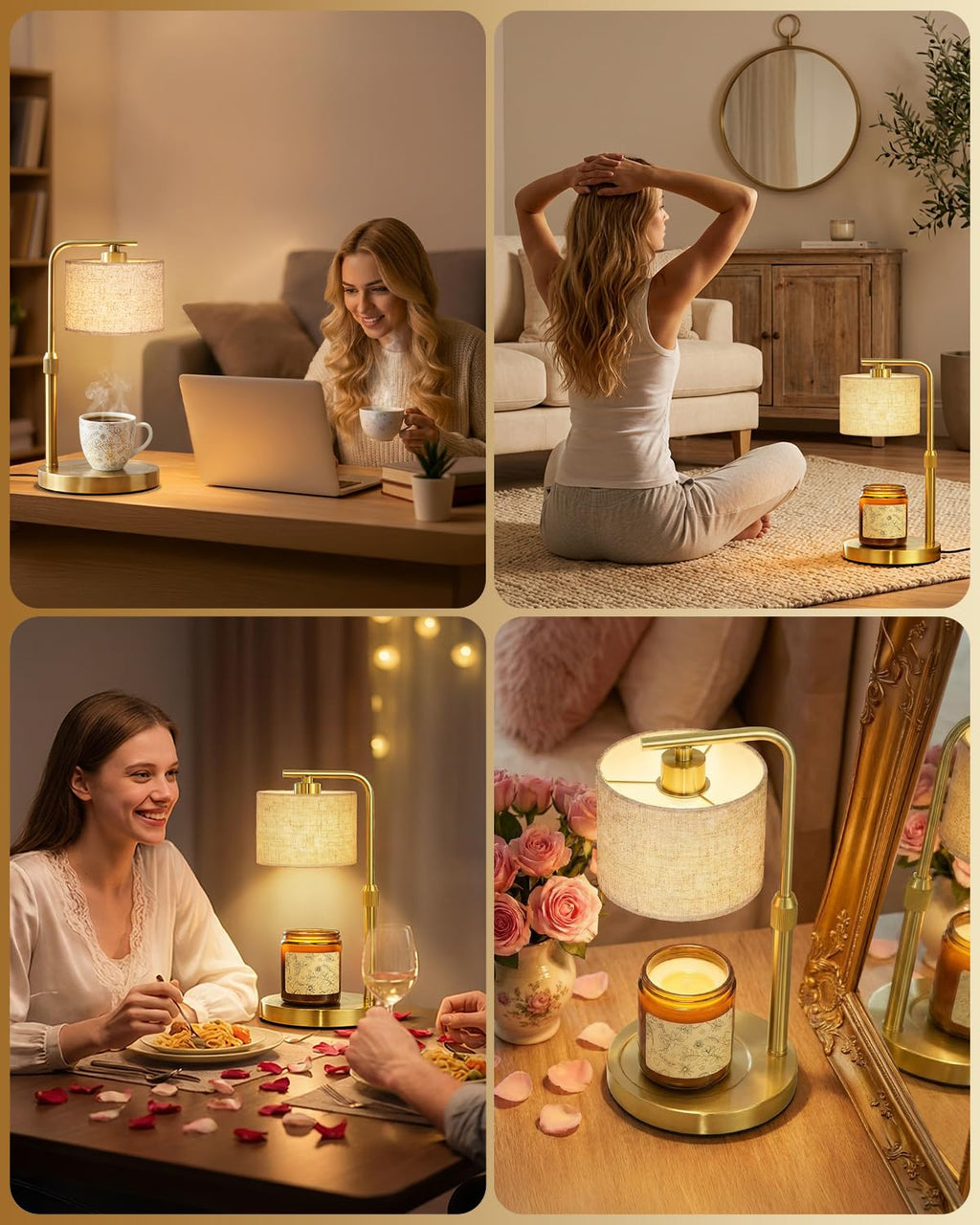 Height Adjustable Candle Warmer Lamp with Timer Dimmer for Jar Candles U243580