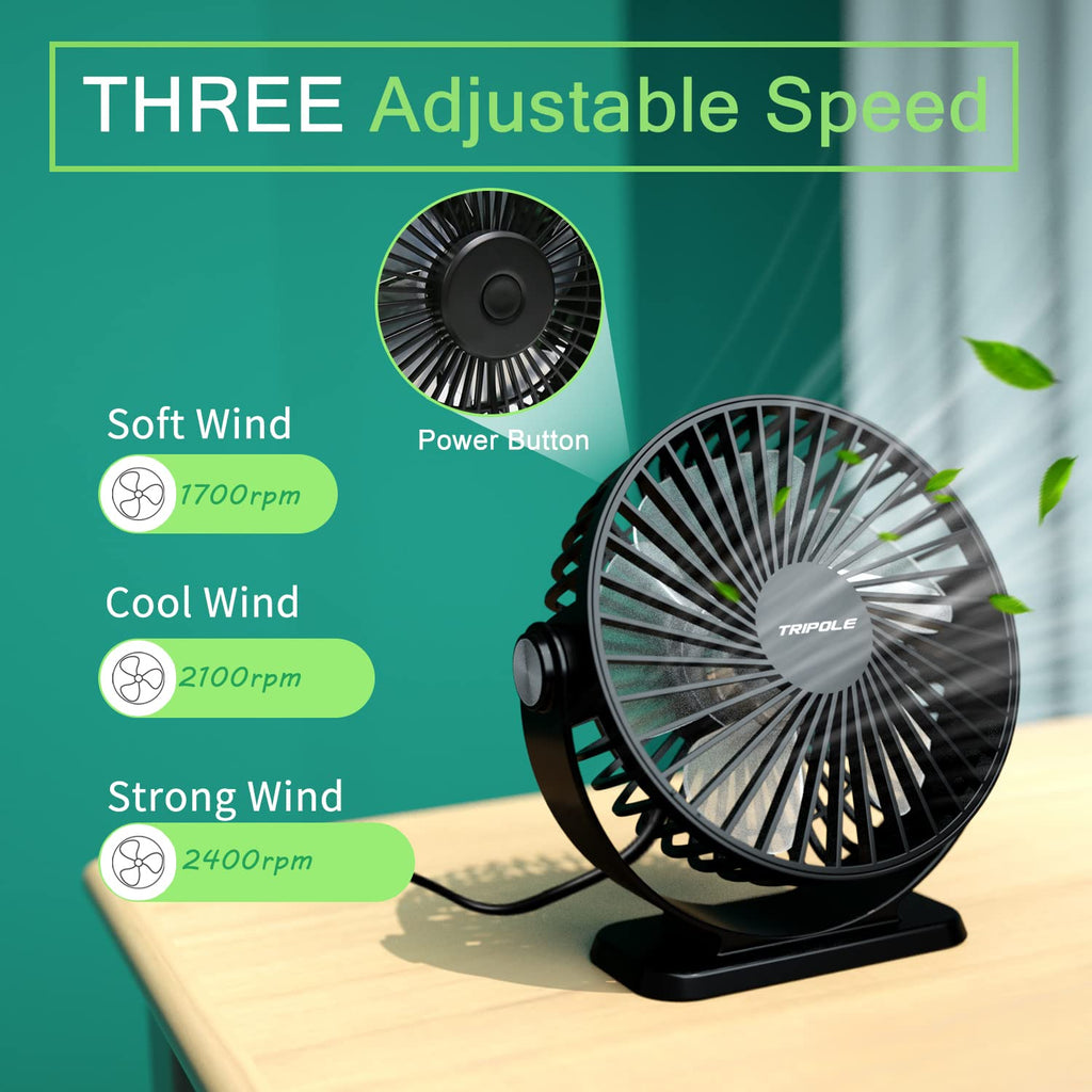 2 Pack USB Powered Mini Portable Desk Fan U172490