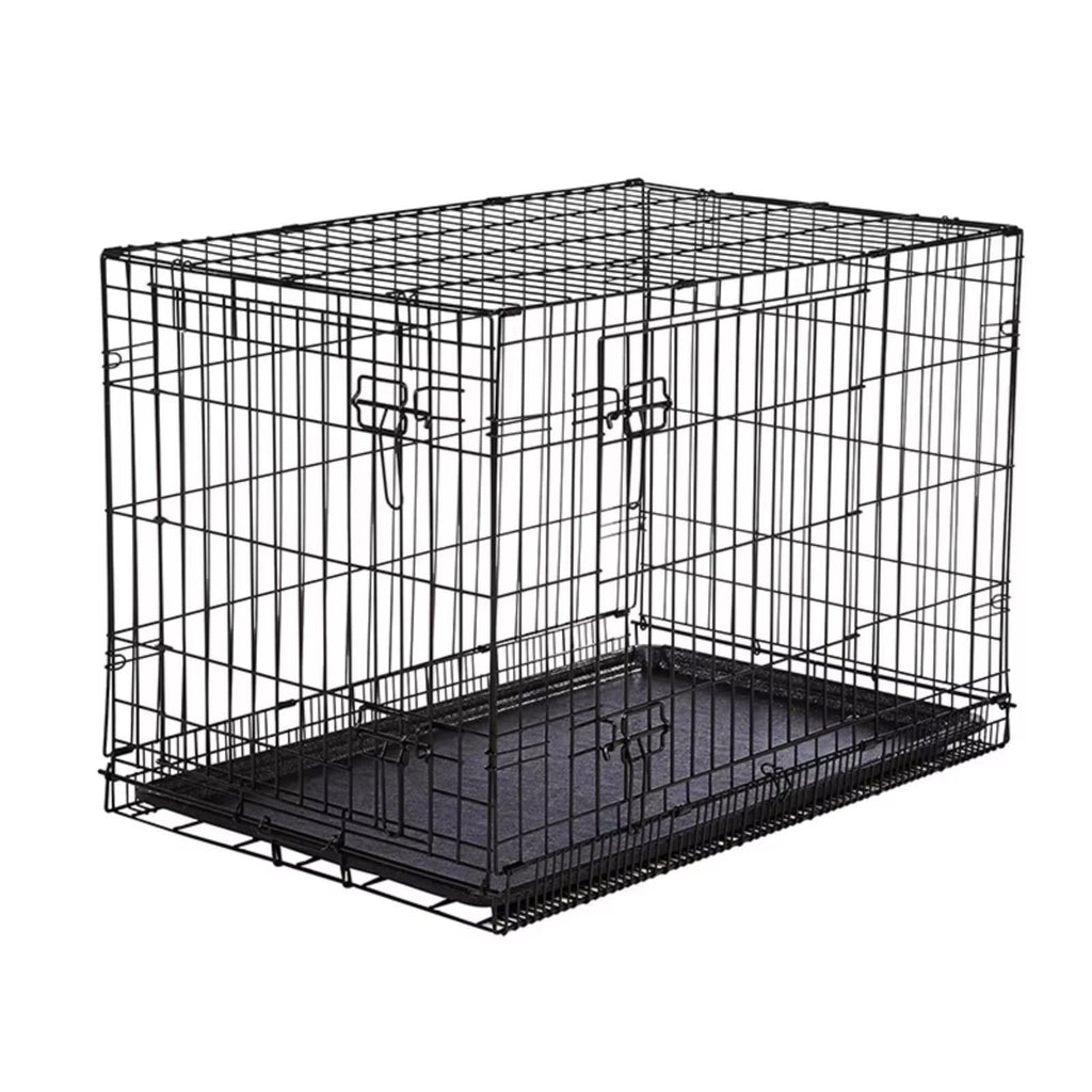 48 inch Portable Folding Dog Crate with Slide Out Tray D456379