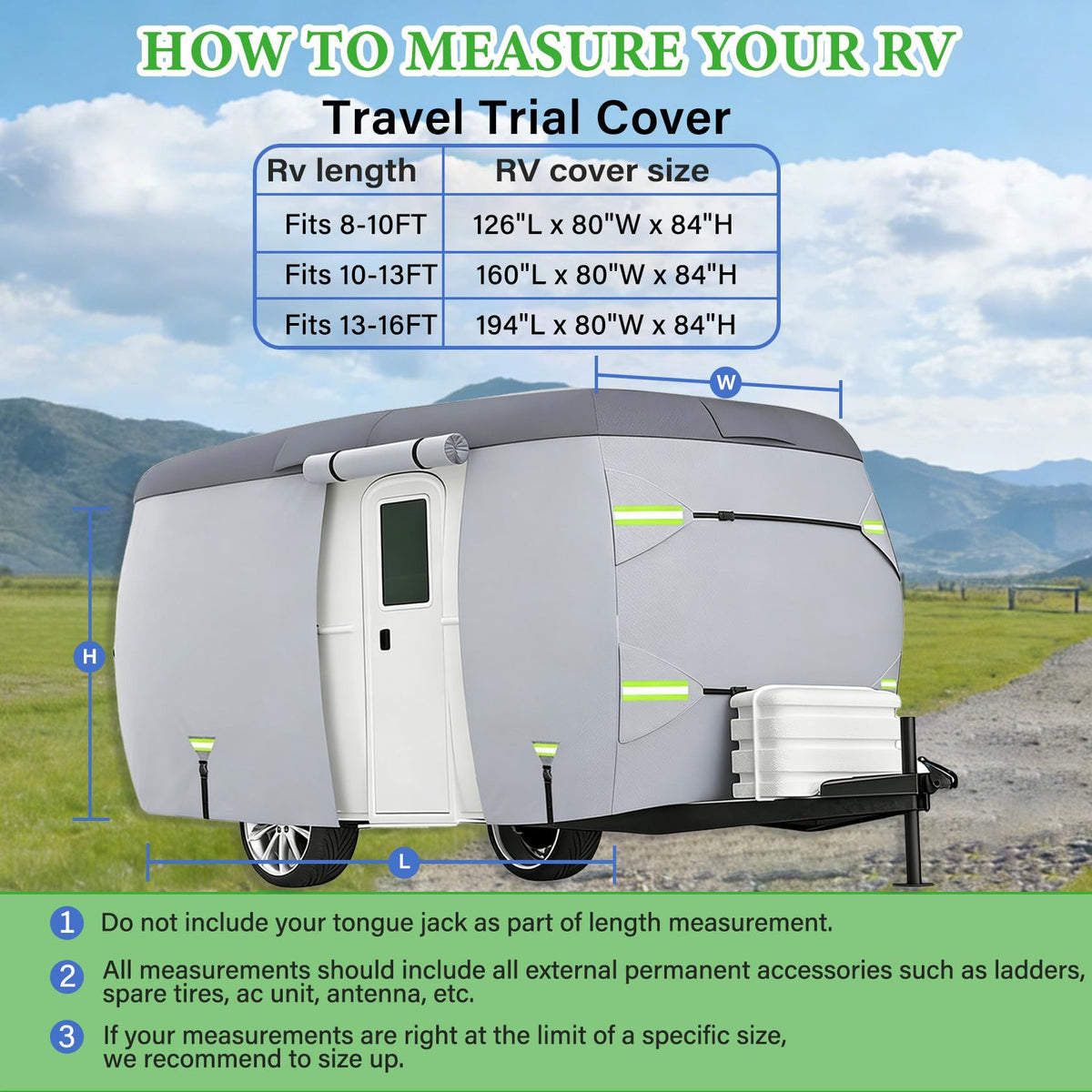 7 Layers Waterproof Fiberglass Travel Trailer Cover D44023